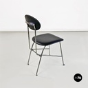 Italian modern steel and black leather chair by Alessandro Mendini, Zabro 1980s