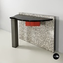Italian modern Black marble granite console Belvedere by Cibic for Memphis 1980s