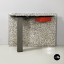 Italian modern Black marble granite console Belvedere by Cibic for Memphis 1980s