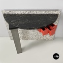 Italian modern Black marble granite console Belvedere by Cibic for Memphis 1980s