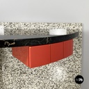Italian modern Black marble granite console Belvedere by Cibic for Memphis 1980s