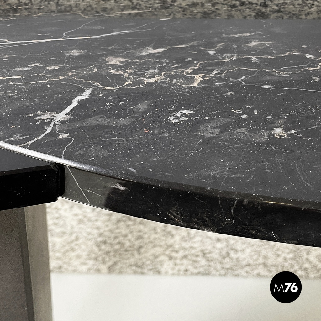 Italian modern Black marble granite console Belvedere by Cibic for Memphis 1980s