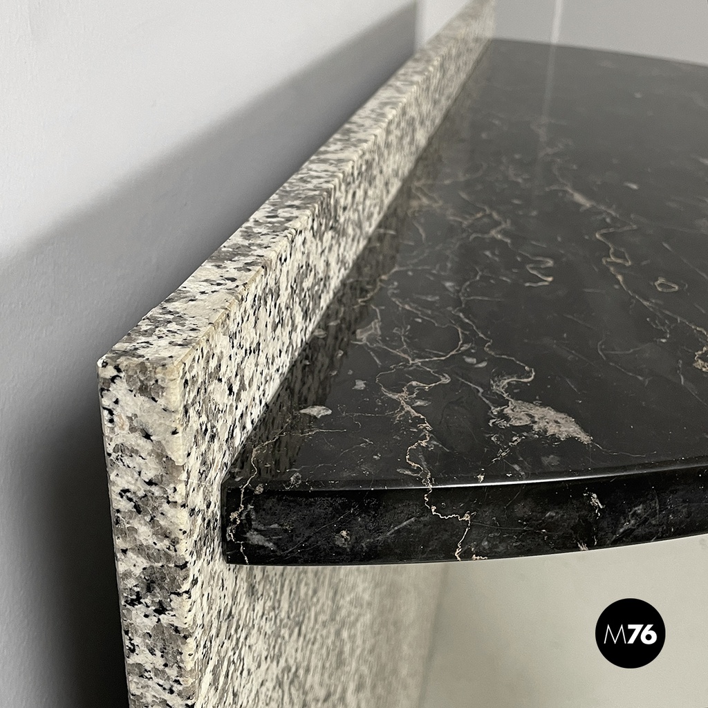 Italian modern Black marble granite console Belvedere by Cibic for Memphis 1980s
