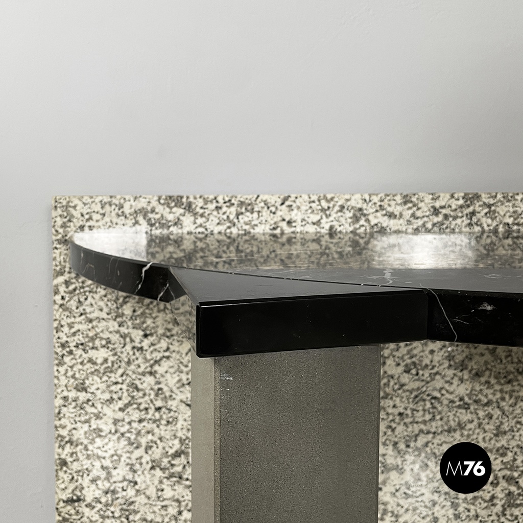 Italian modern Black marble granite console Belvedere by Cibic for Memphis 1980s