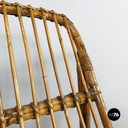 Italin mid-century modern garden bench in rattan, 1960s