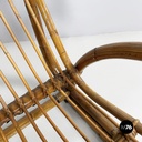 Italin mid-century modern garden bench in rattan, 1960s