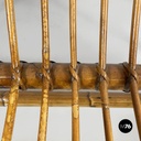 Italin mid-century modern garden bench in rattan, 1960s