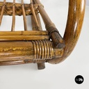 Italin mid-century modern garden bench in rattan, 1960s