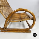 Italin mid-century modern garden bench in rattan, 1960s