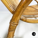 Italin mid-century modern garden bench in rattan, 1960s