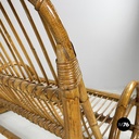 Italin mid-century modern garden bench in rattan, 1960s