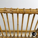 Italin mid-century modern garden bench in rattan, 1960s