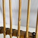 Italin mid-century modern garden bench in rattan, 1960s