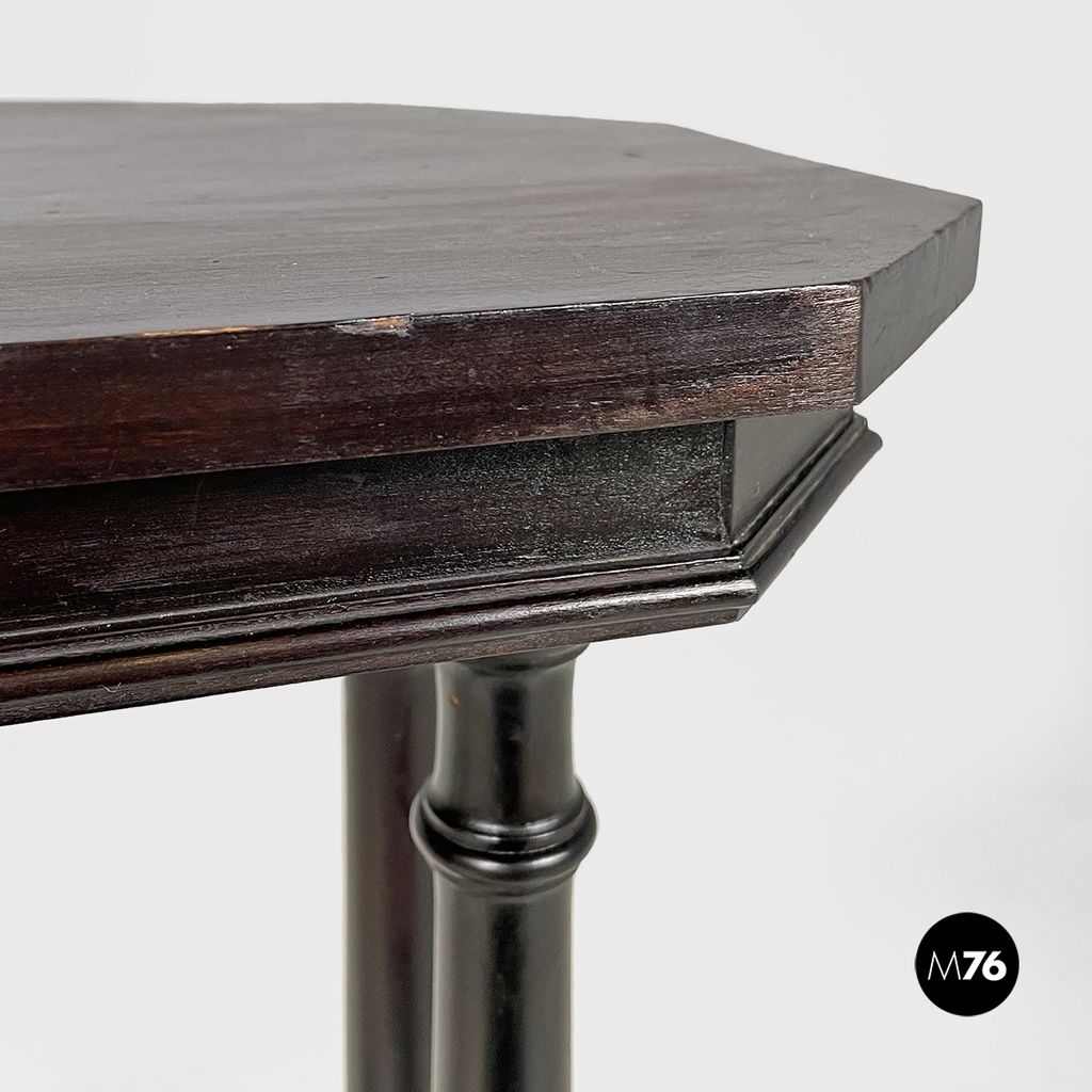 Italian antique turned wood consolle or coffee table, end of 1800s