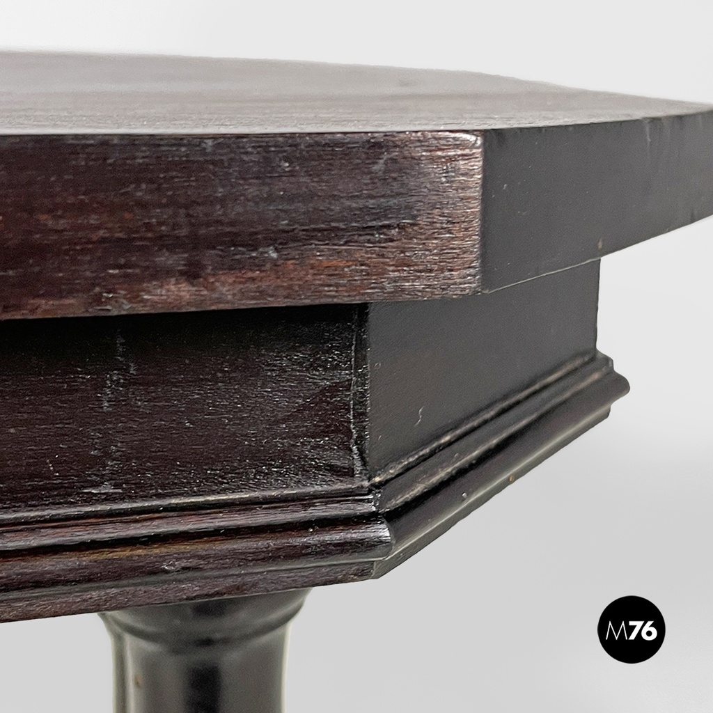 Italian antique turned wood consolle or coffee table, end of 1800s