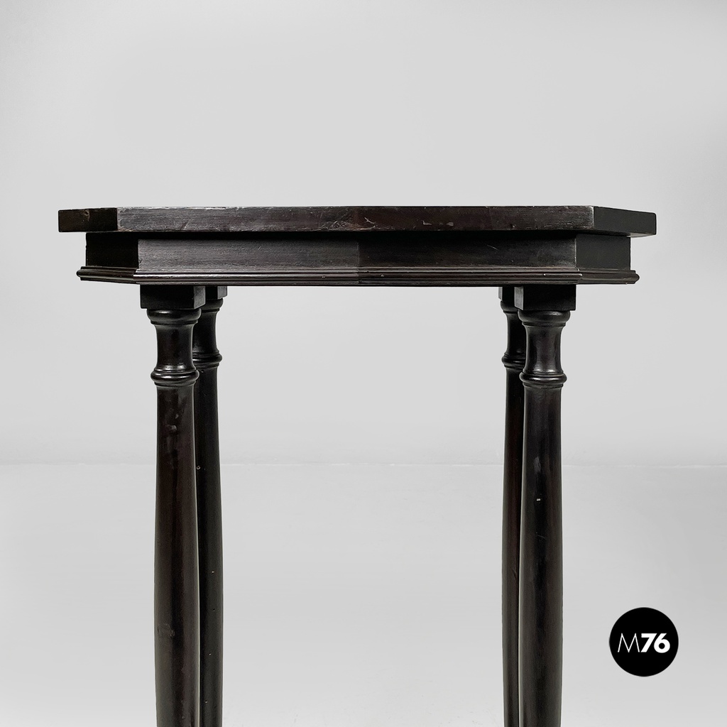 Italian antique turned wood consolle or coffee table, end of 1800s