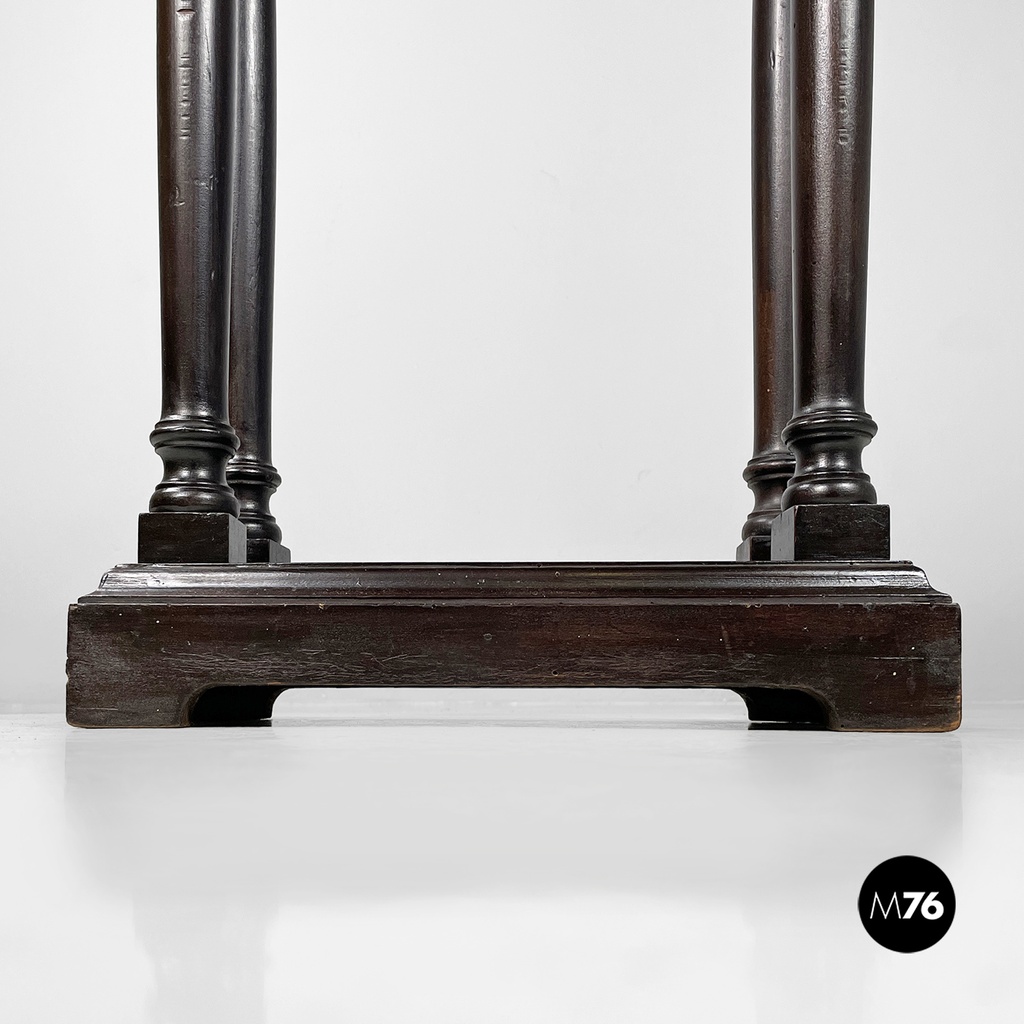 Italian antique turned wood consolle or coffee table, end of 1800s