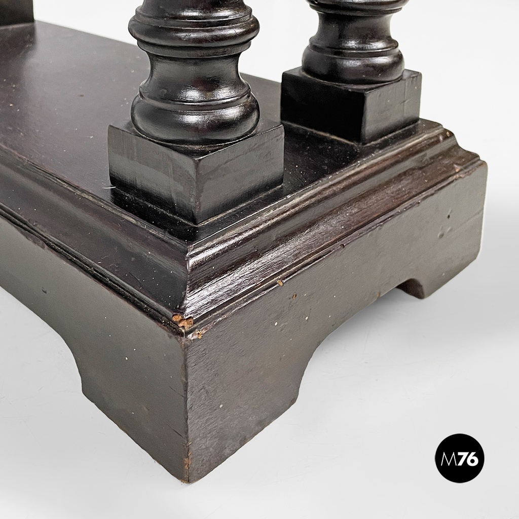 Italian antique turned wood consolle or coffee table, end of 1800s