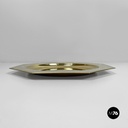 Italian modern octagonal brass centerpiece, serving plates or tray, 1970s