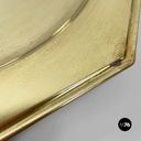 Italian modern octagonal brass centerpiece, serving plates or tray, 1970s
