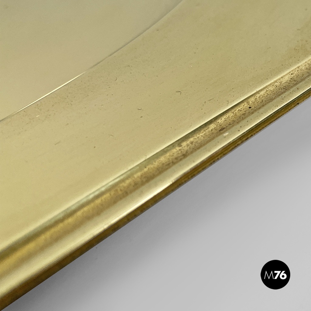 Italian modern octagonal brass centerpiece, serving plates or tray, 1970s