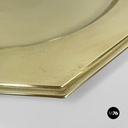 Italian modern octagonal brass centerpiece, serving plates or tray, 1970s