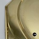 Italian modern octagonal brass centerpiece, serving plates or tray, 1970s