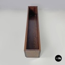 Italian post-modern elongated rectangular wooden planter with wheels, 1980s