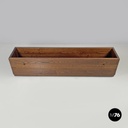 Italian post-modern elongated rectangular wooden planter with wheels, 1980s