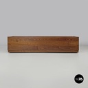 Italian post-modern elongated rectangular wooden planter with wheels, 1980s