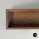 Italian post-modern elongated rectangular wooden planter with wheels, 1980s
