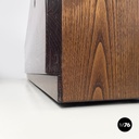 Italian post-modern elongated rectangular wooden planter with wheels, 1980s