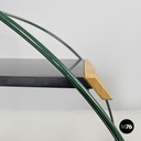 Italian post-modern cart black laminate shelves and green metal structure 1980s