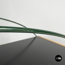 Italian post-modern cart black laminate shelves and green metal structure 1980s