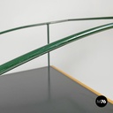 Italian post-modern cart black laminate shelves and green metal structure 1980s
