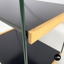 Italian post-modern cart black laminate shelves and green metal structure 1980s