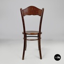 Austrian antique Mundus wooden chairs with elegant round decoration, early 1900s