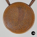 Austrian antique Mundus wooden chairs with elegant round decoration, early 1900s