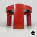 Italian modern stackable red white coffee table 780/783 Frattini Cassina, 1970s