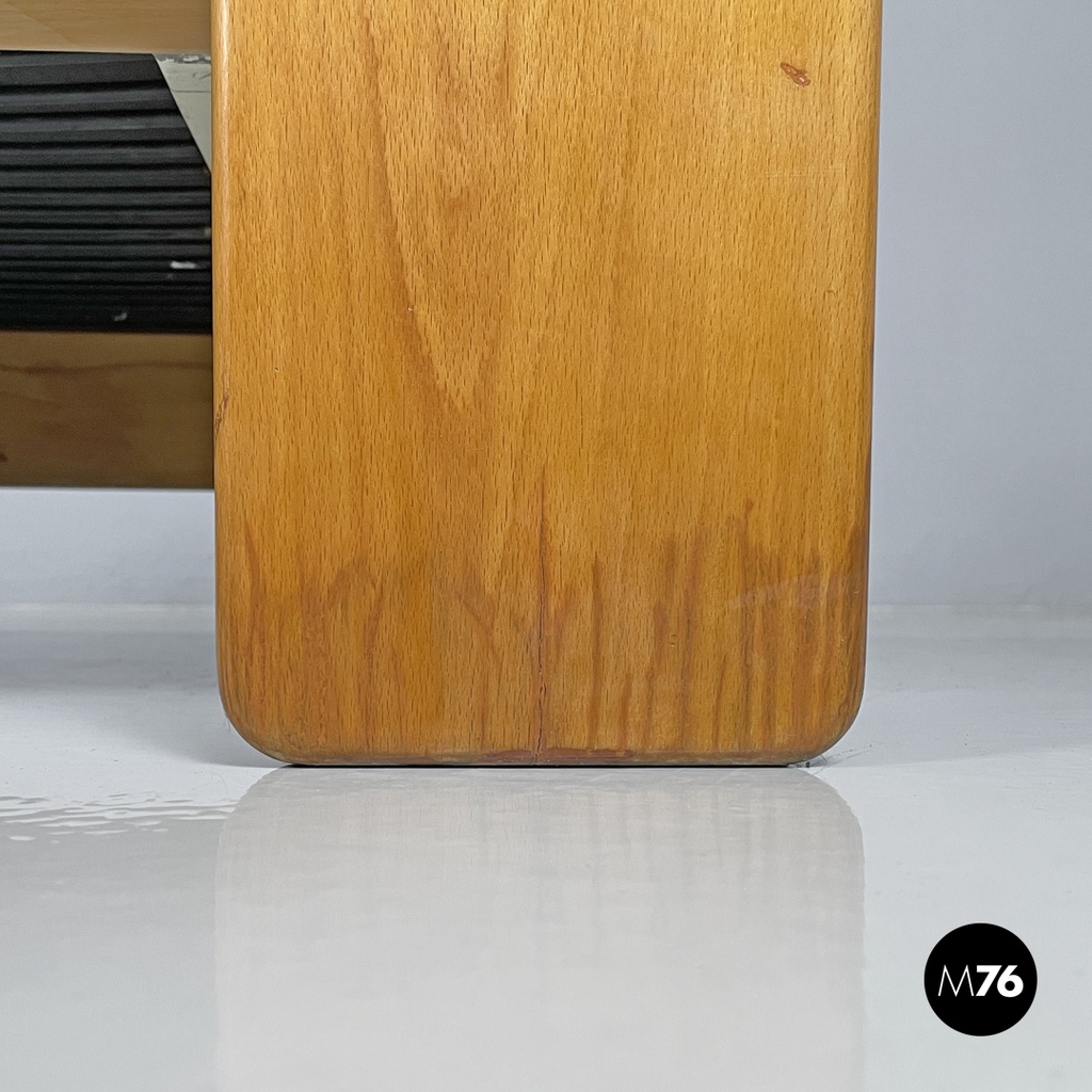 Italian mid-century modern black faux leather sofa Bastiano Scarpa Gavina 1960s