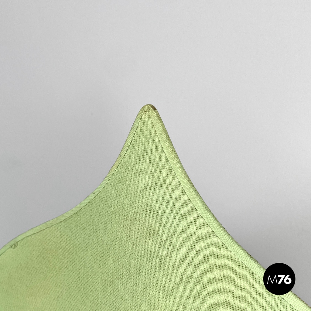 French modern white ceramic floor lamp with green leaf by Roche Bobois, 1980s 