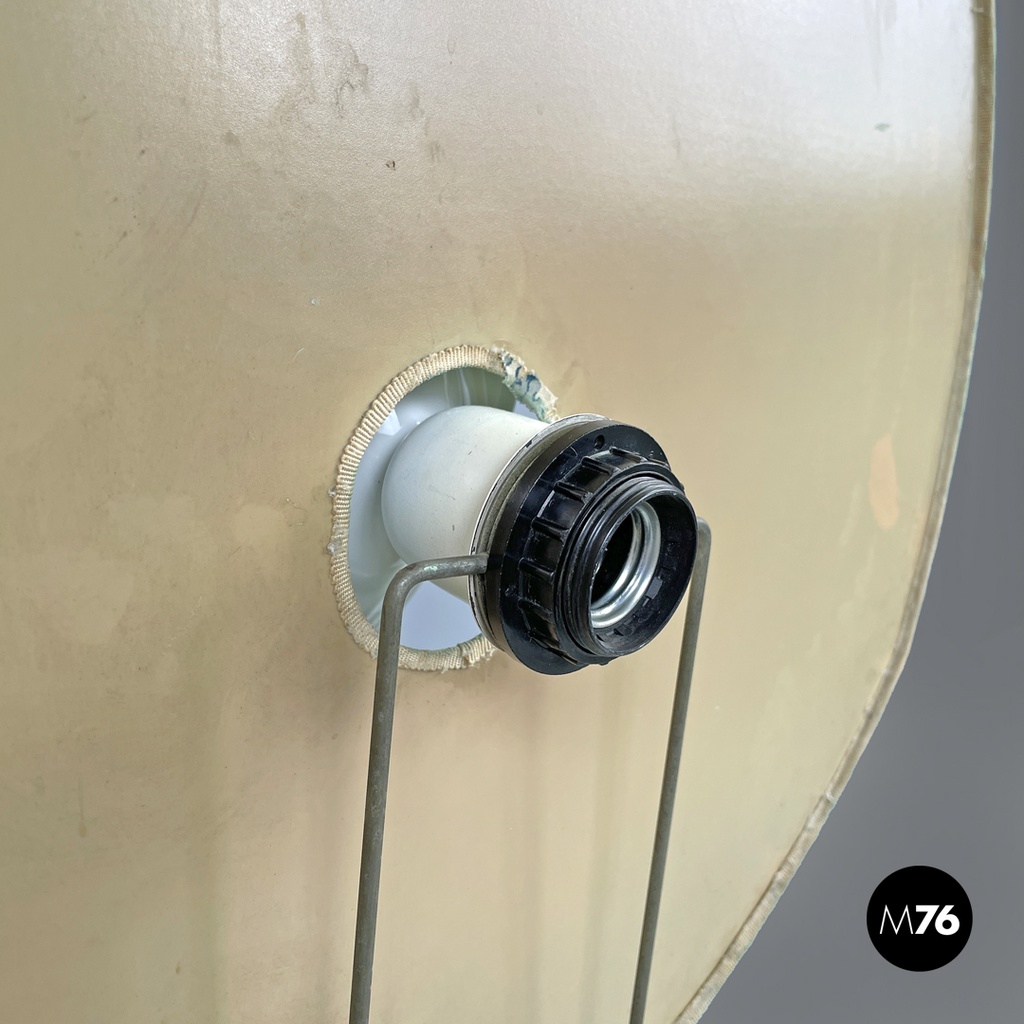 French modern white ceramic floor lamp with green leaf by Roche Bobois, 1980s 