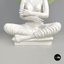 French modern white ceramic floor lamp with green leaf by Roche Bobois, 1980s 