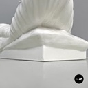 French modern white ceramic floor lamp with green leaf by Roche Bobois, 1980s 