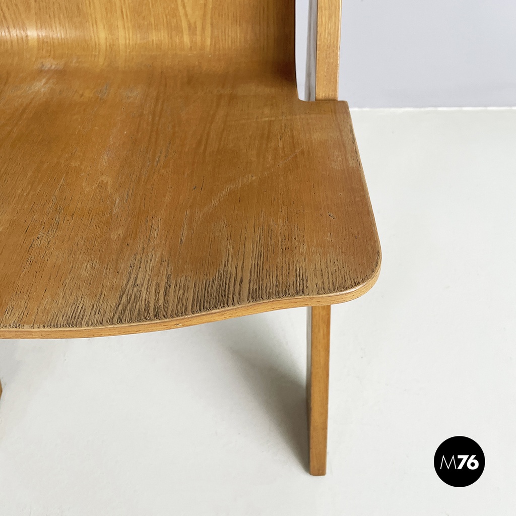 Italian modern Light wood Chairs Peota by Gigi Sabadin, 1970s