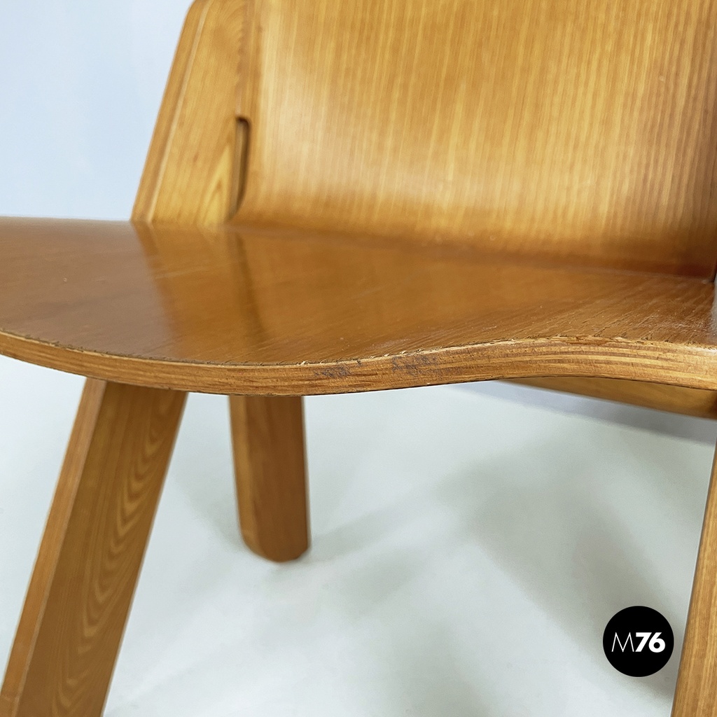Italian modern Light wood Chairs Peota by Gigi Sabadin, 1970s