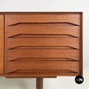 Italian mid-century modern Wooden sideboard with drawers and sliding doors 1960s