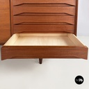 Italian mid-century modern Wooden sideboard with drawers and sliding doors 1960s