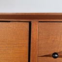 Italian mid-century modern Wooden sideboard with drawers and sliding doors 1960s