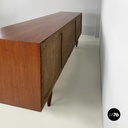 Italian mid-century modern Wooden sideboard with drawers and sliding doors 1960s